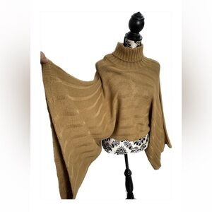 Turtleneck Angel Wing Sleeves Sweater One Size